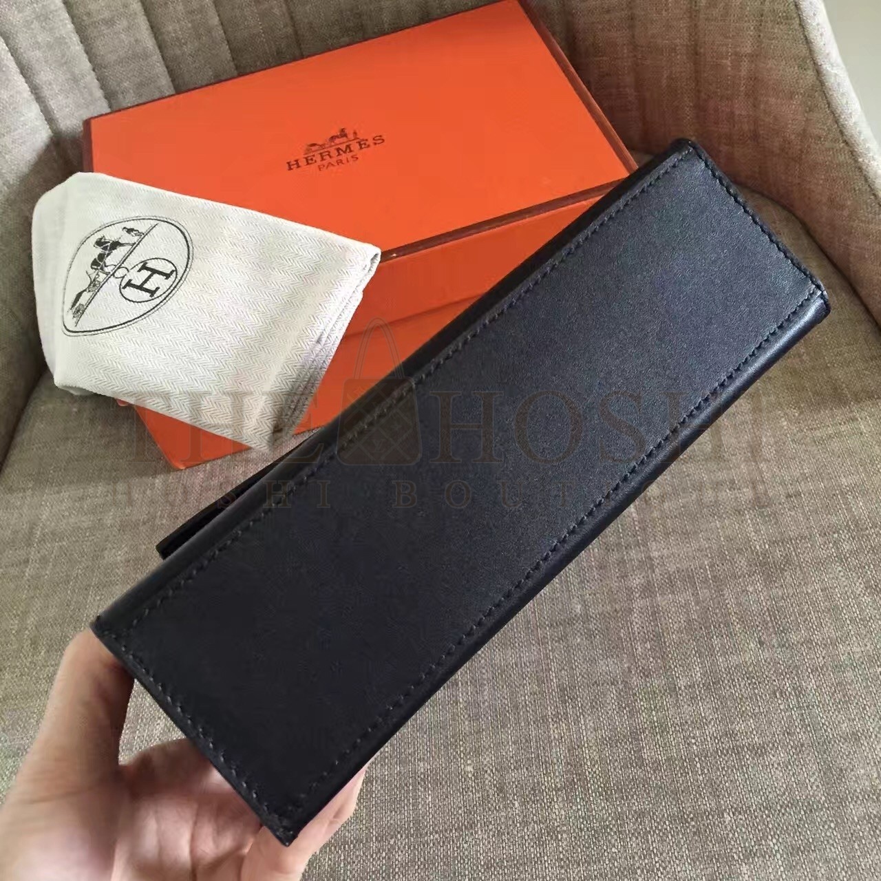 H**me5 Black Kelly Pochette Swift Handmade Bag Master Quality