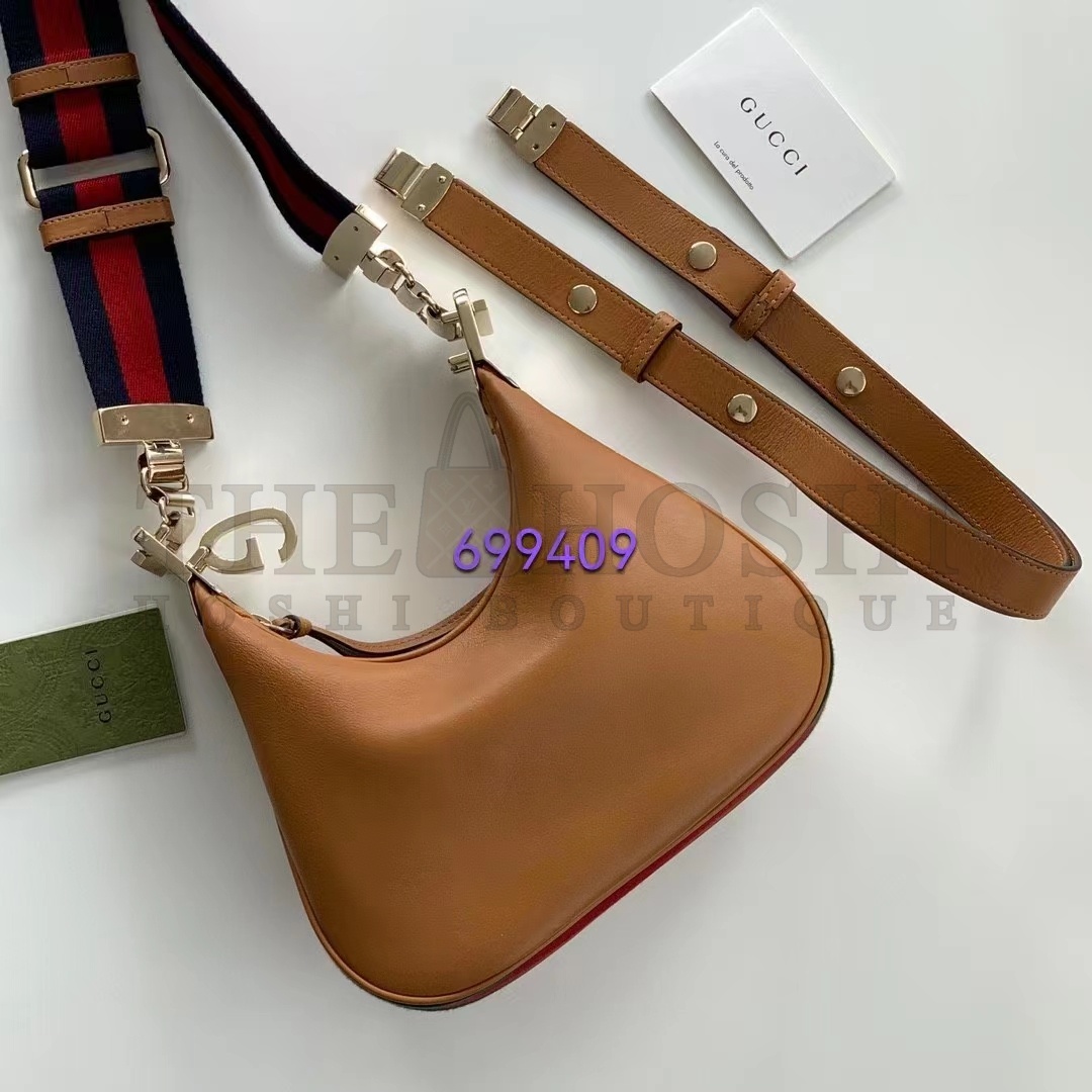 Gvc*1 Women Attache Small Shoulder Bag Oatmeal Leather Orange Black Web Master Quality