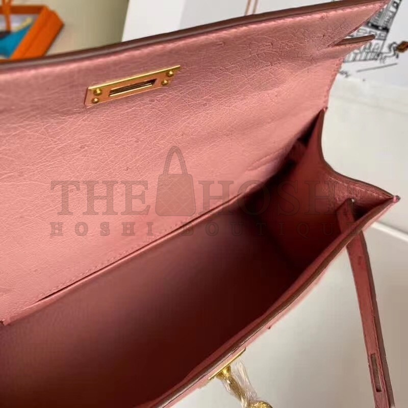 H**me5 Terre Cutie Kelly Pochette Ostrich Handmade Bag Master Quality