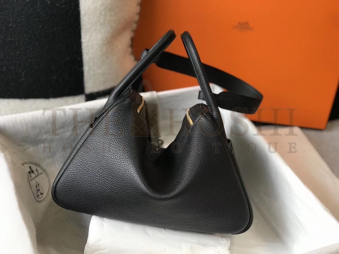 H**me5 Lindy 30cm Bag In Black Clemence Leather Master Quality