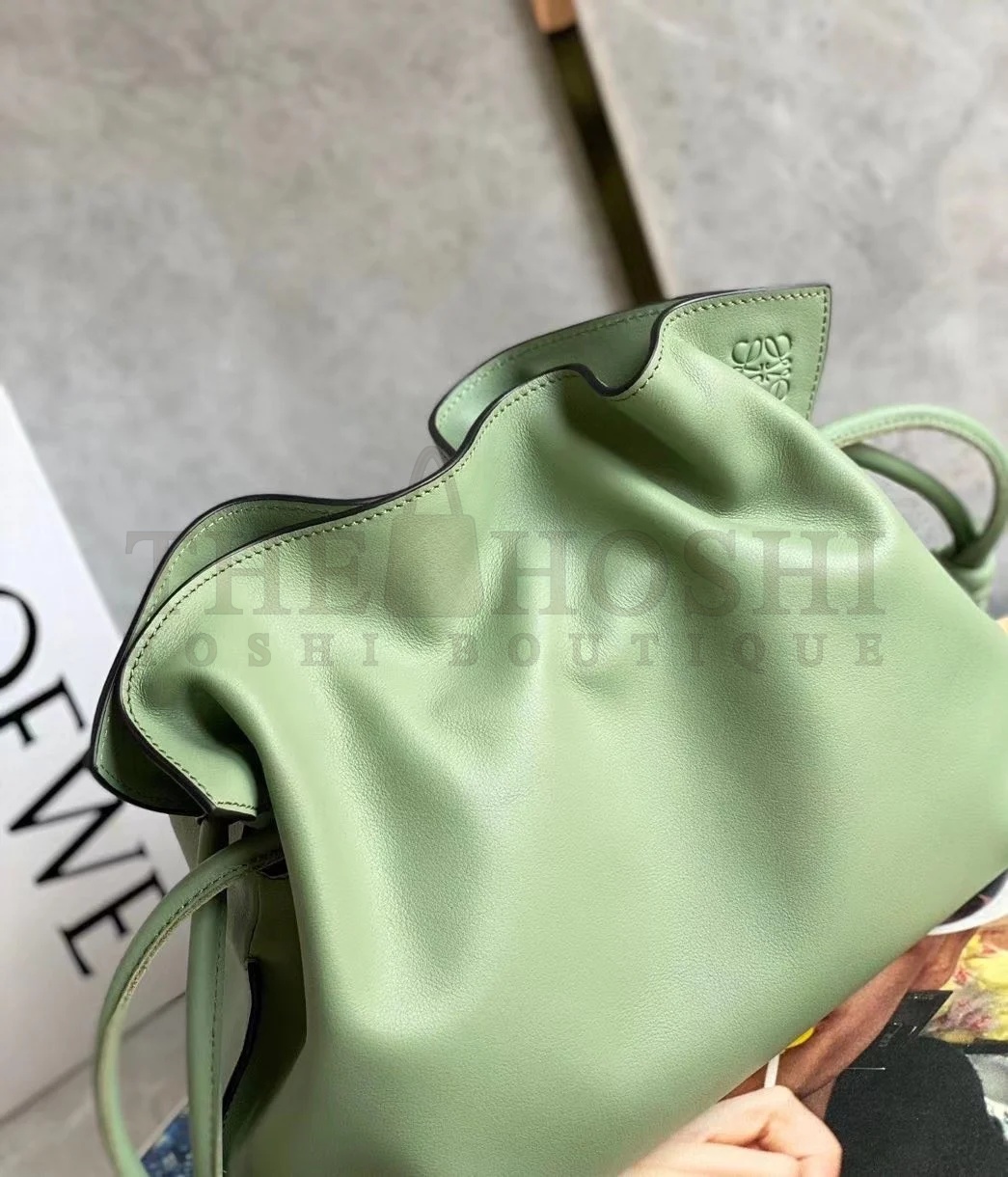 L0ew* Flamenco Clutch Bag In Rosemary Calfskin Master Quality