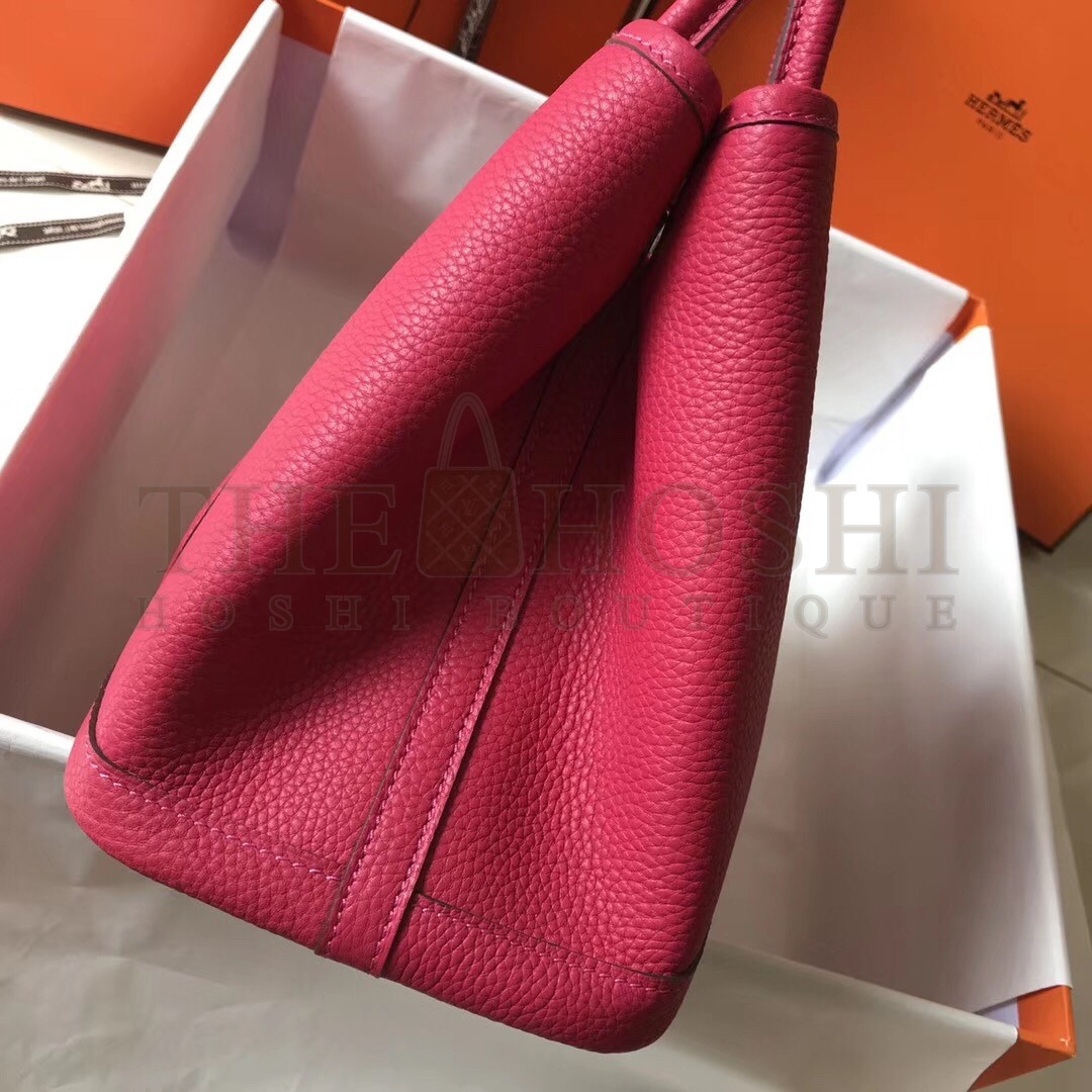 H**me5 Garden Party 30 Bag In Rose Red Clemence Leather Master Quality