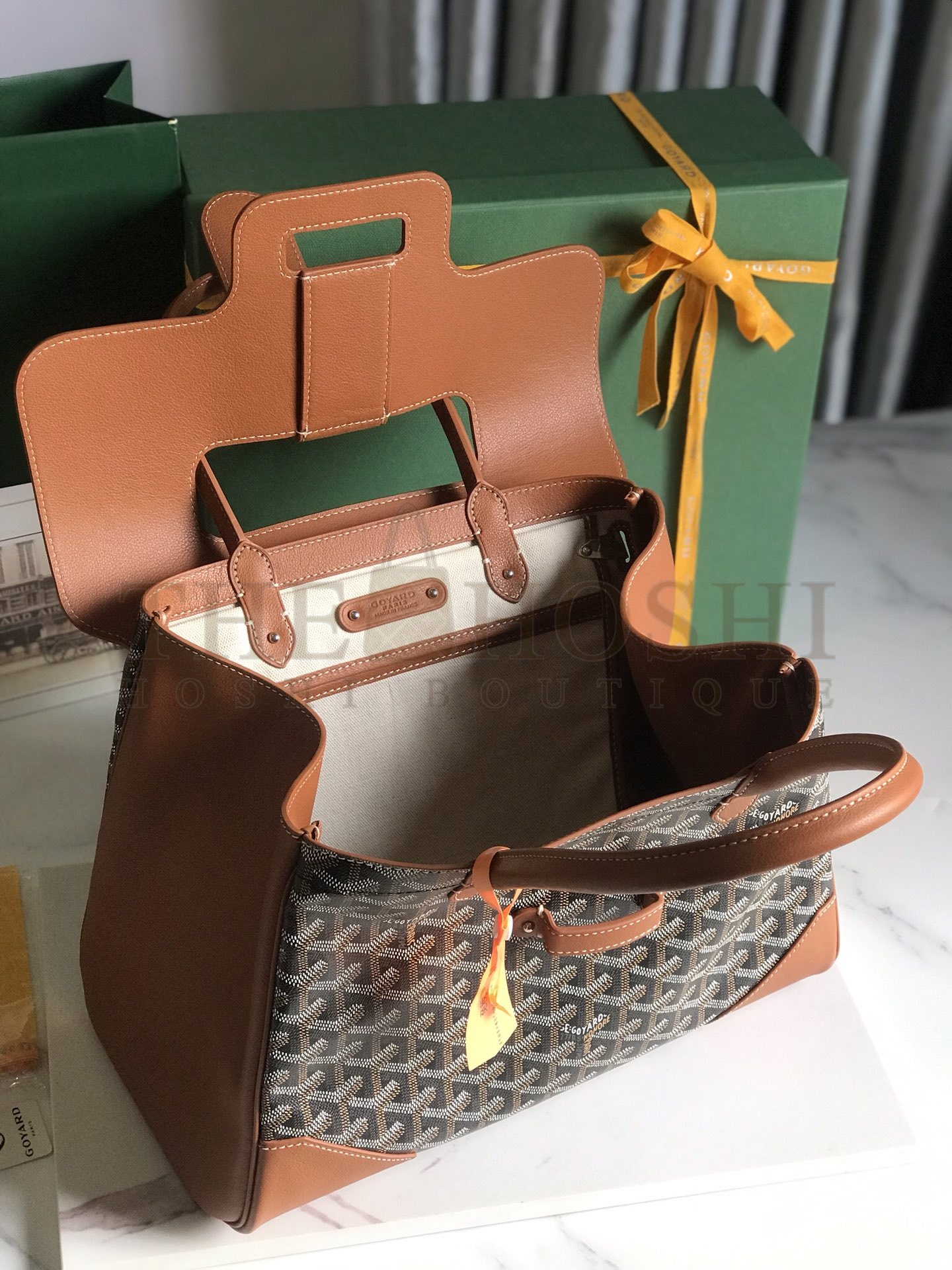 G09ard Saigon Tote Bag Brown Canvas 34x18x24cm Master Quality
