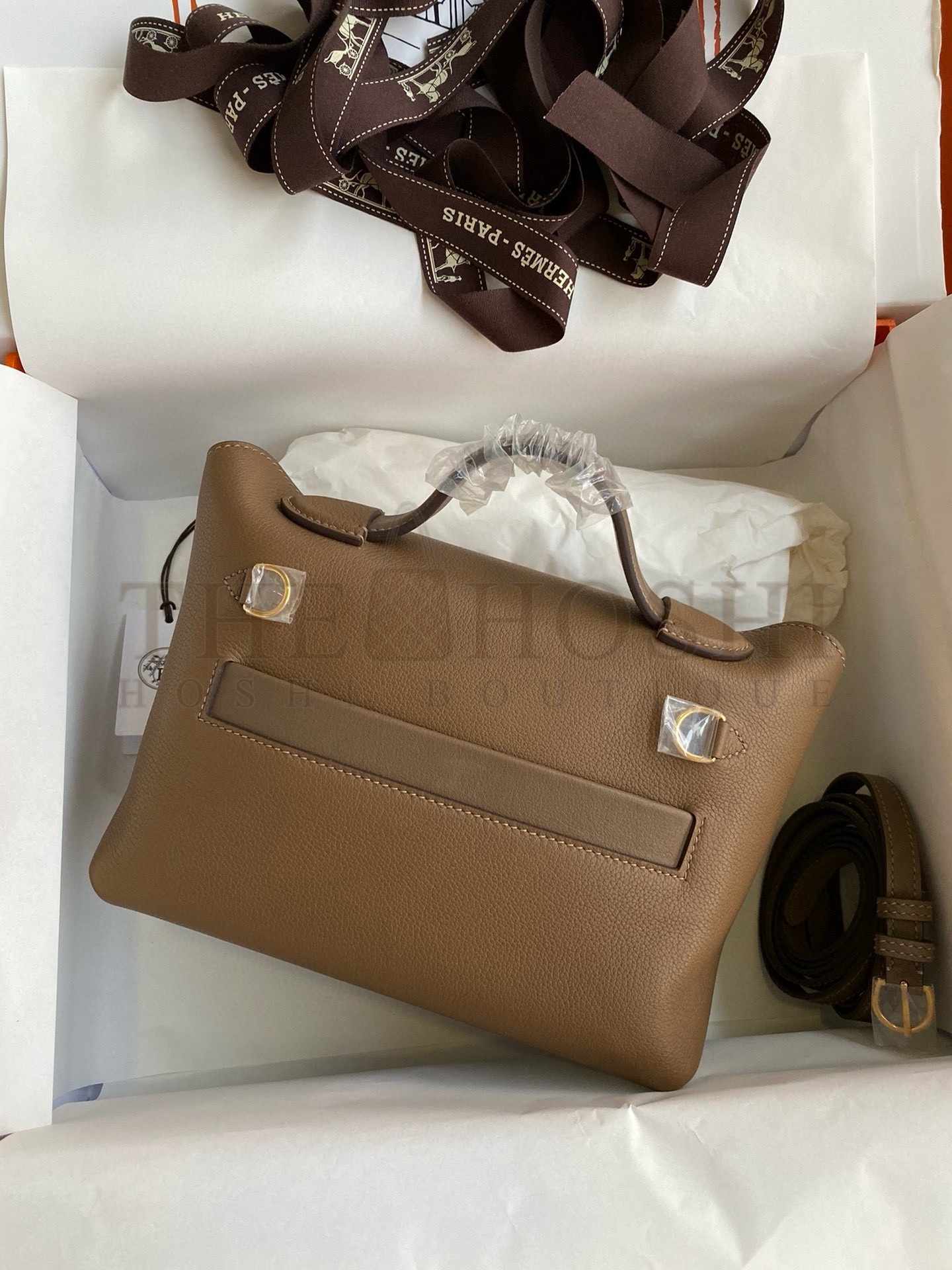 H**me5 24/24 Mini 21 Handmade Bag in Beige Weimar Evercolor Leather Master Quality