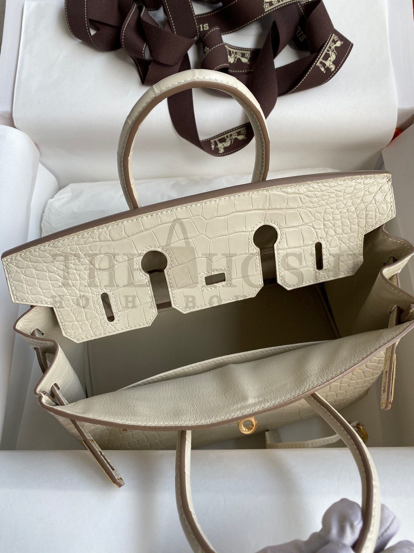 H**me5 Birkin 25 Retourne Handmade Bag In Beton Matte Alligator Leather Master Quality