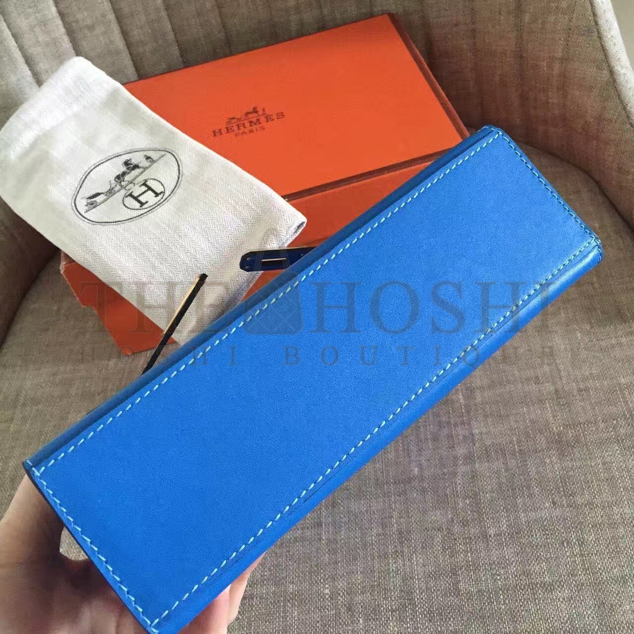H**me5 Blue Kelly Pochette Swift Handmade Bag Master Quality