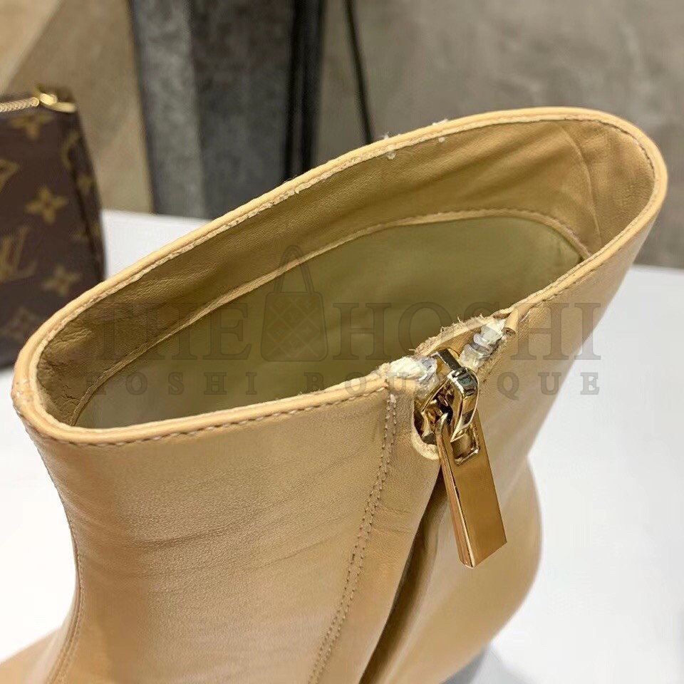 J1m*y Ch00 Bryelle 65mm Ankle Boots In Beige Leather Master Quality