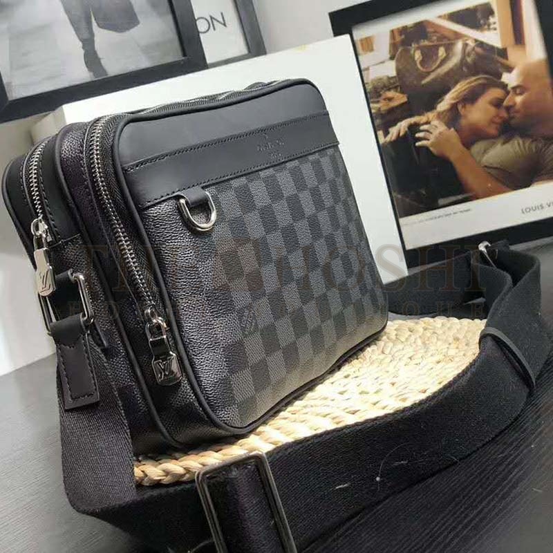 L0vis Vvtt0n LV Men Trocadero Messenger Bag Damier Graphite Canvas Master Quality