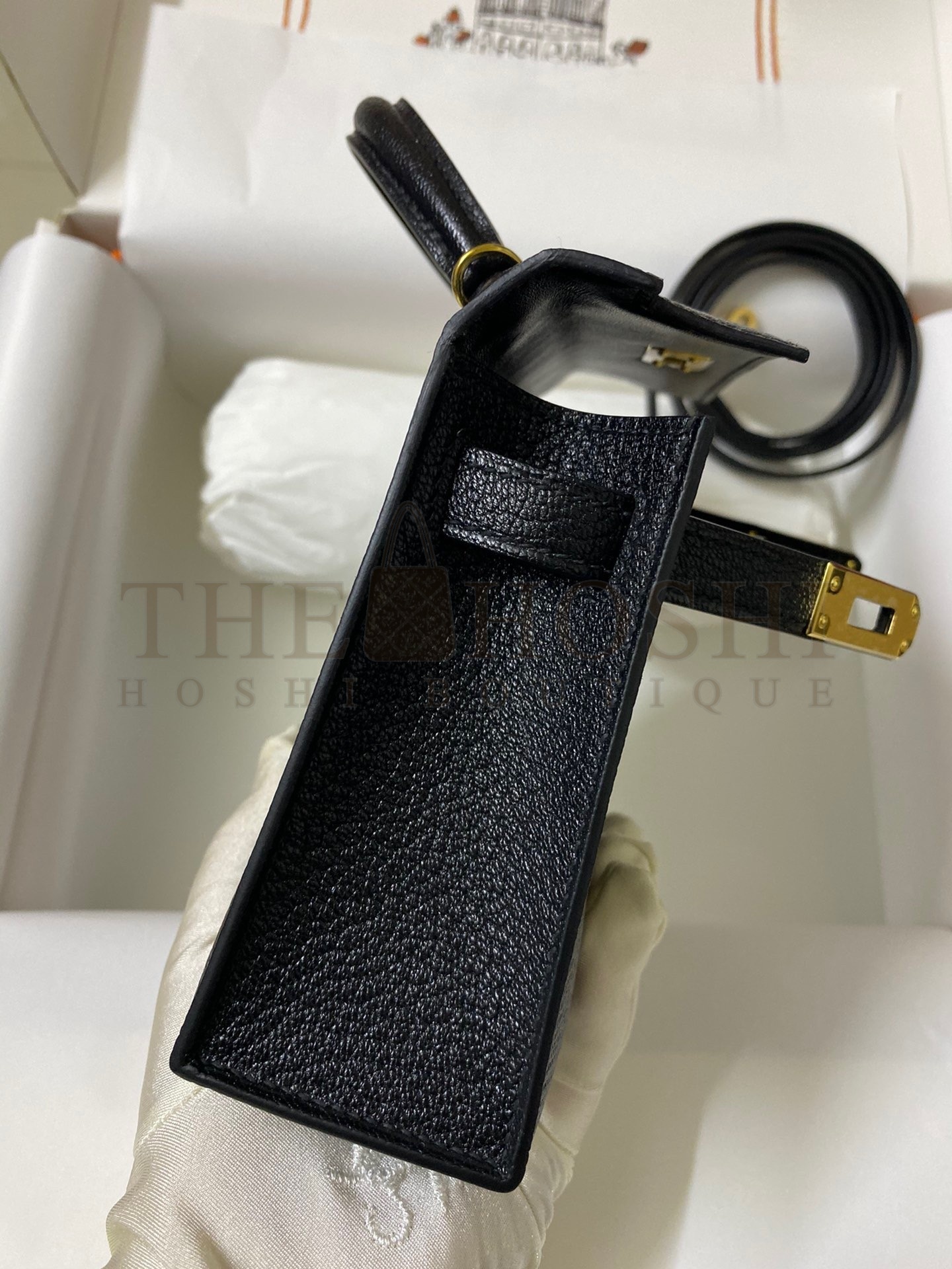H**me5 Kelly Mini II Sellier Handmade Bag In Black Chevre Mysore Leather Master Quality