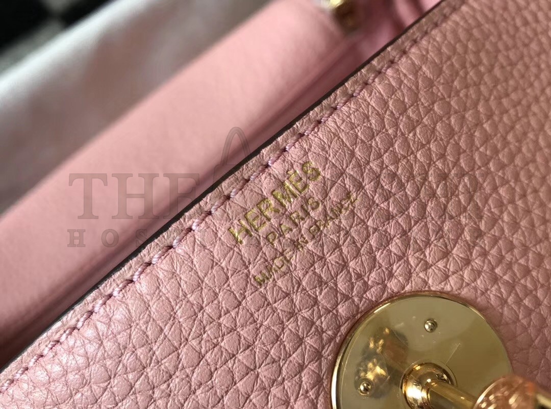 H**me5 Lindy 30cm Bag In Pink Clemence Leather Master Quality