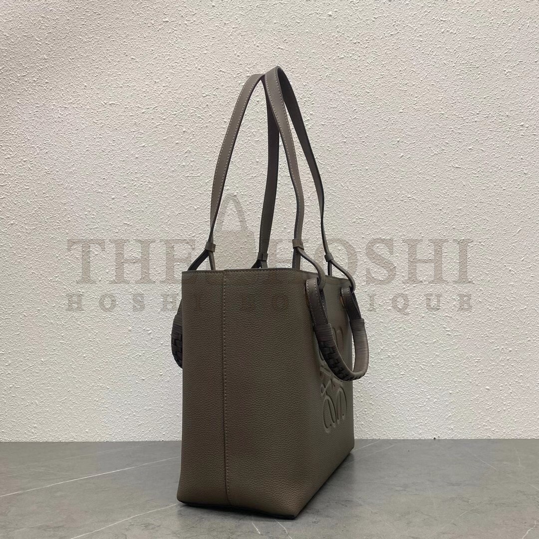 L0ew* Anagram Small Tote In Taupe Grained Calfskin Master Quality