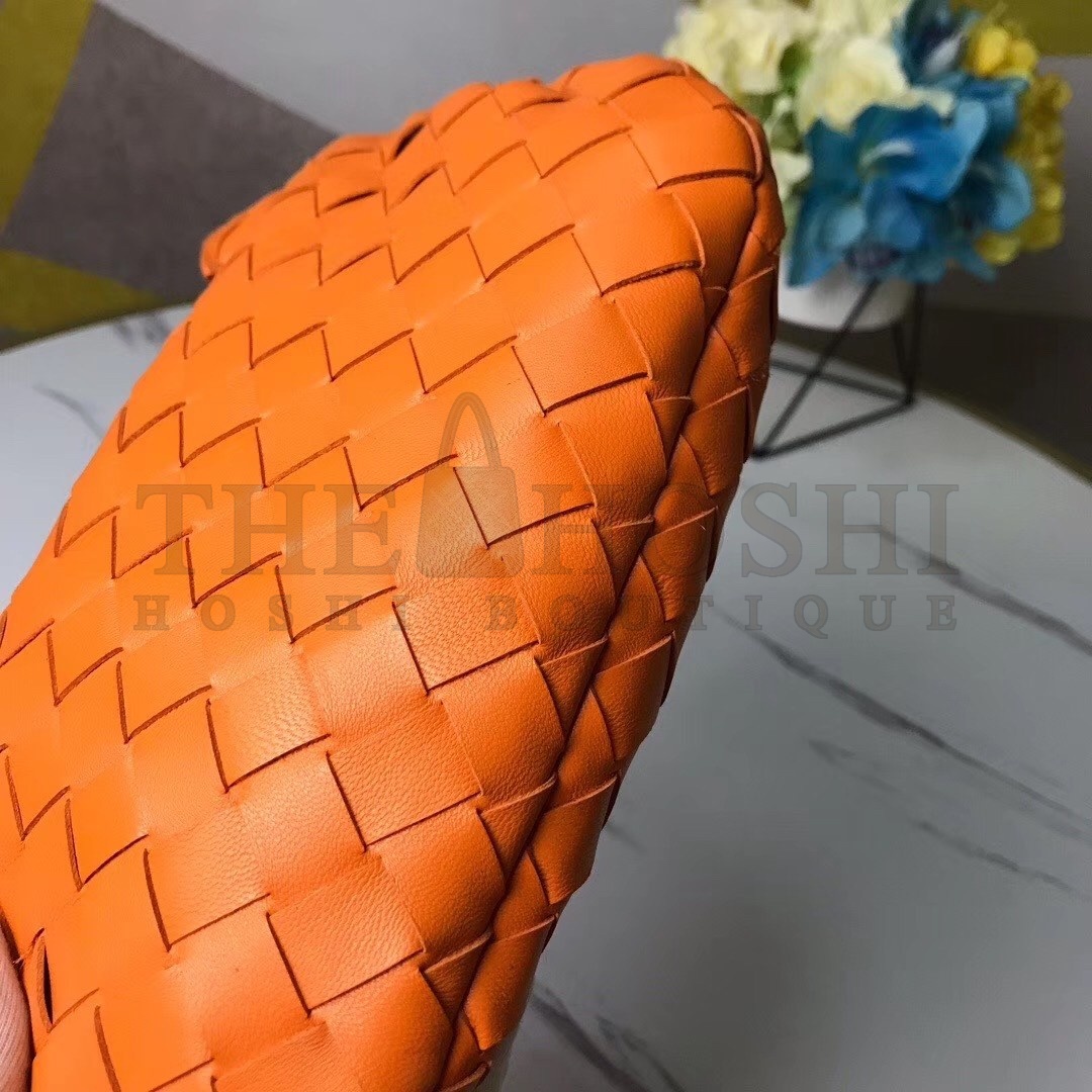 B0tt*ga Ven*ta Mini BV Jodie Bag In Orange Woven Leather Master Quality
