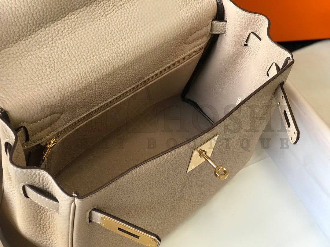H**me5 Kelly 32cm Retourne Bag in Trench Clemence Leather GHW Master Quality