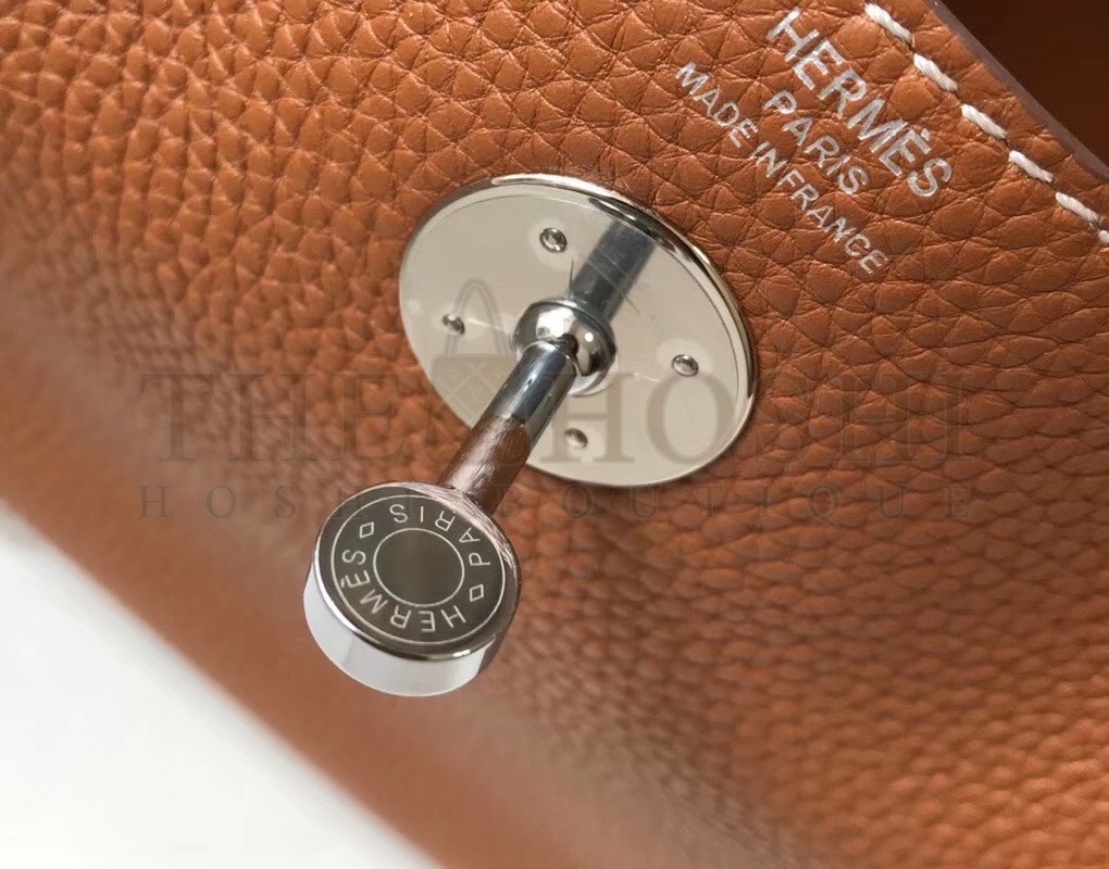 H**me5 Lindy 30cm Bag In Brown Clemence Leather Master Quality