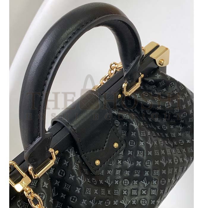 L0vis Vvtt0n LV Women Monogram Clutch Black Calfskin Leather S-Lock Master Quality