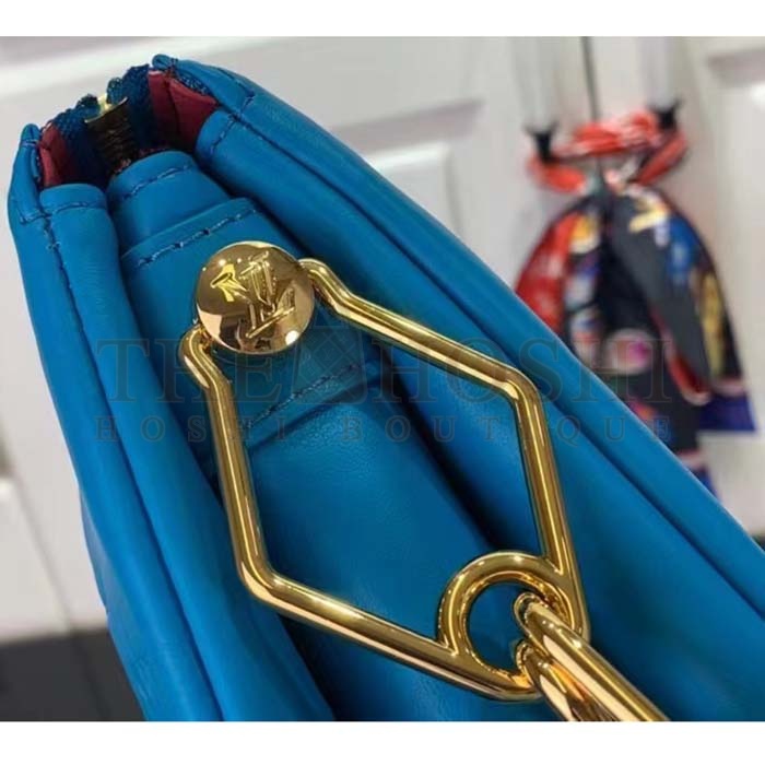 L0vis Vvtt0n LV Women Coussin MM Handbag Blue Lambskin Zip Closure Master Quality