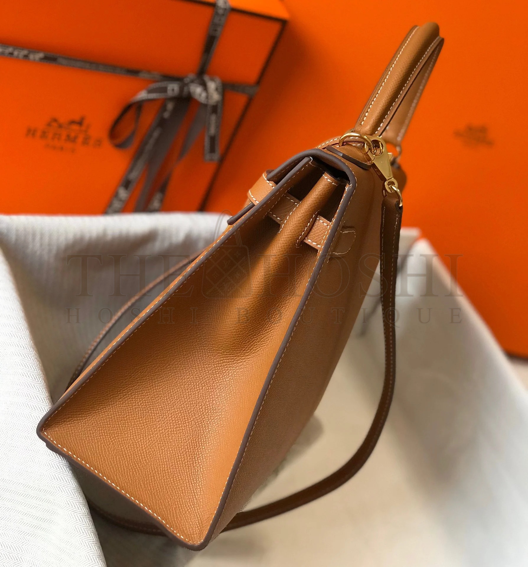 H**me5 Kelly 32cm Sellier Bag in Gold Epsom Calfskin GHW Master Quality