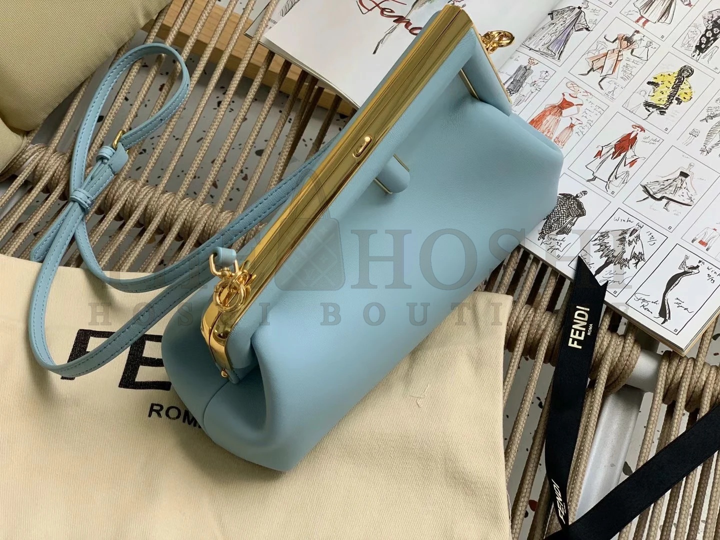 F**di First Small Bag In Light Blue Nappa Leather Master Quality