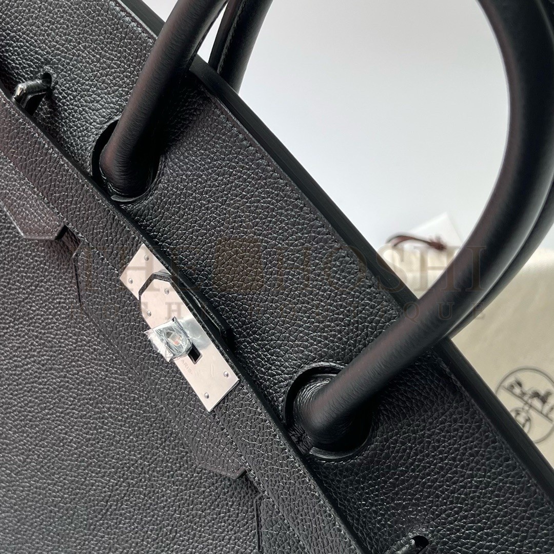 H**me5 HAC Birkin 40 Handmade Bag in Black Clemence Leather Master Quality