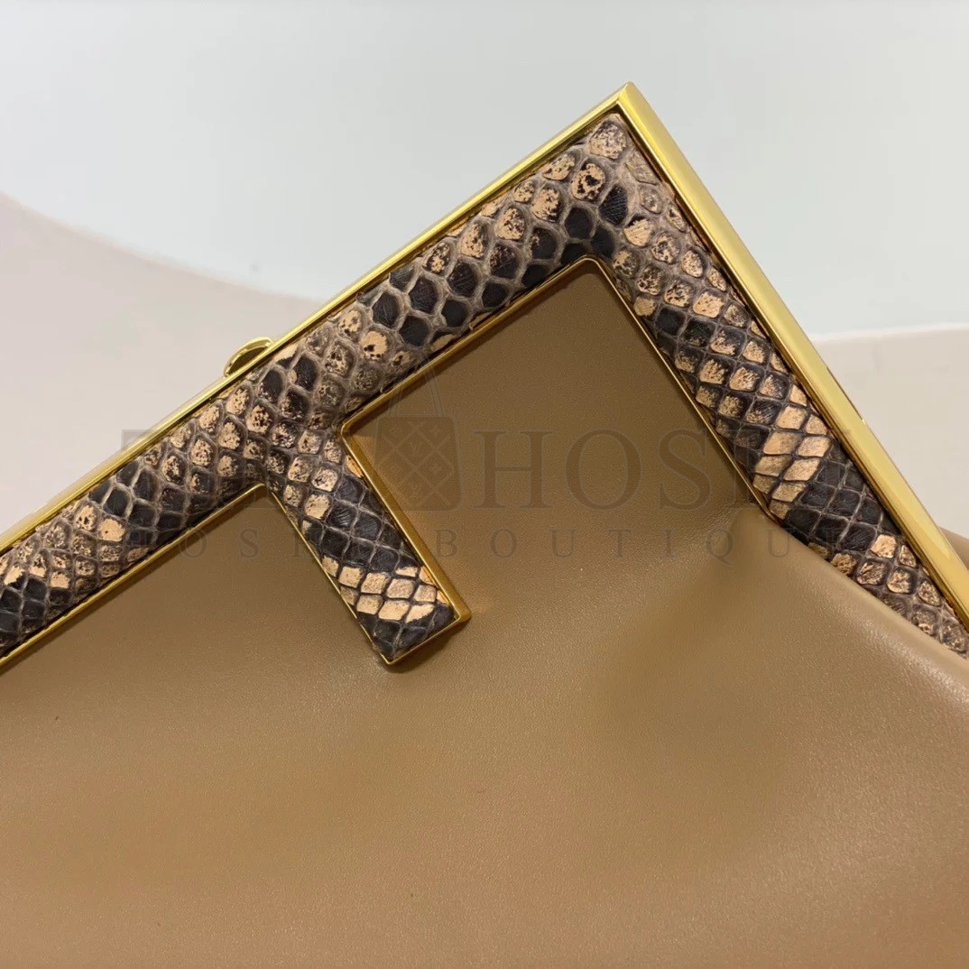 F**di First Small Bag In Light Brown Leather with Python F Master Quality