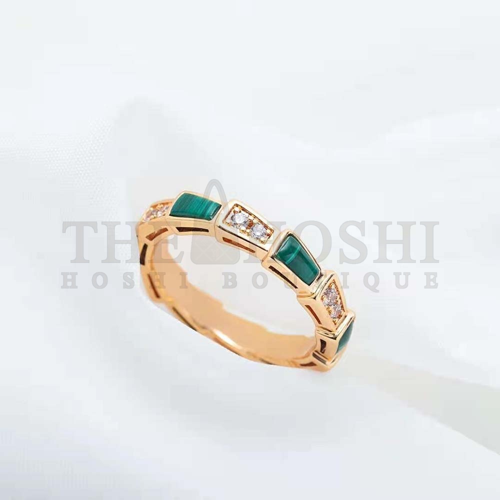 Bv1g*ai Women Use of Unconventional Materials Serpenti Viper Ring Master Quality