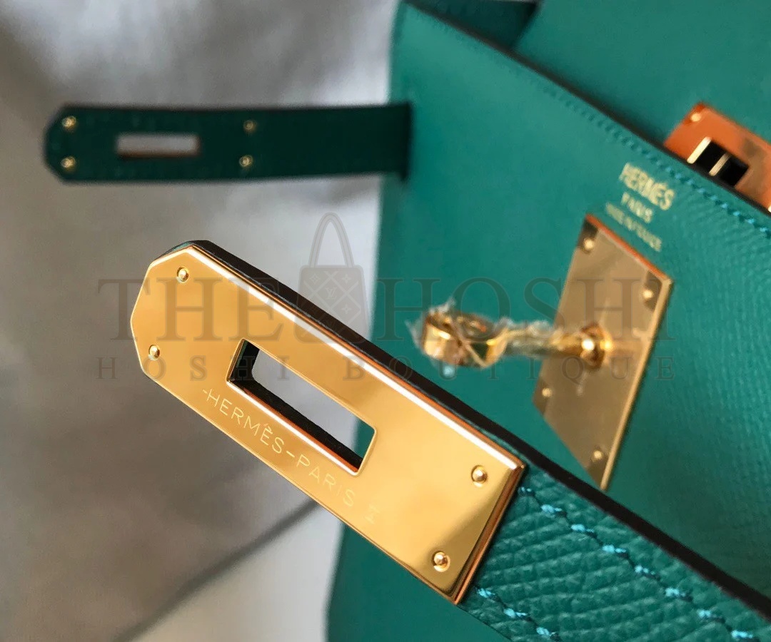 H**me5 Kelly 28cm Sellier Bag in Malachite Epsom Calfskin GHW Master Quality