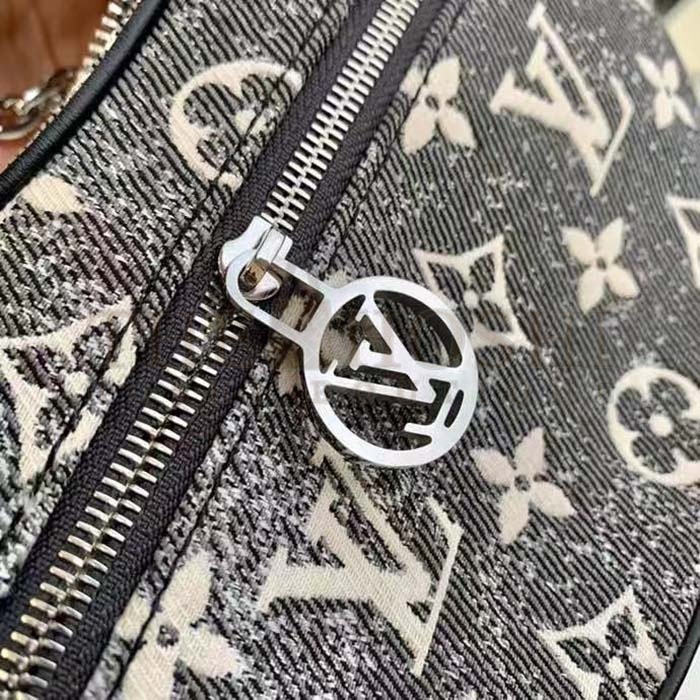 L0vis Vvtt0n LV Women Loop PM Bag Gray Denim Textile Jacquard Master Quality