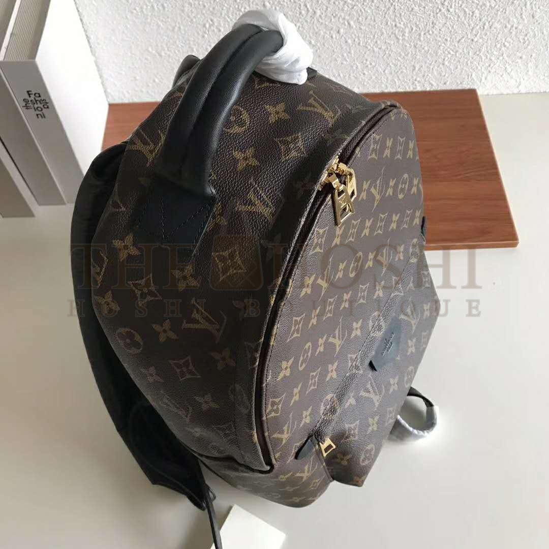 L0vis Vvtt0n LV Unisex Palm Springs MM Backpack in Monogram Coated Canvas-Brown Master Quality