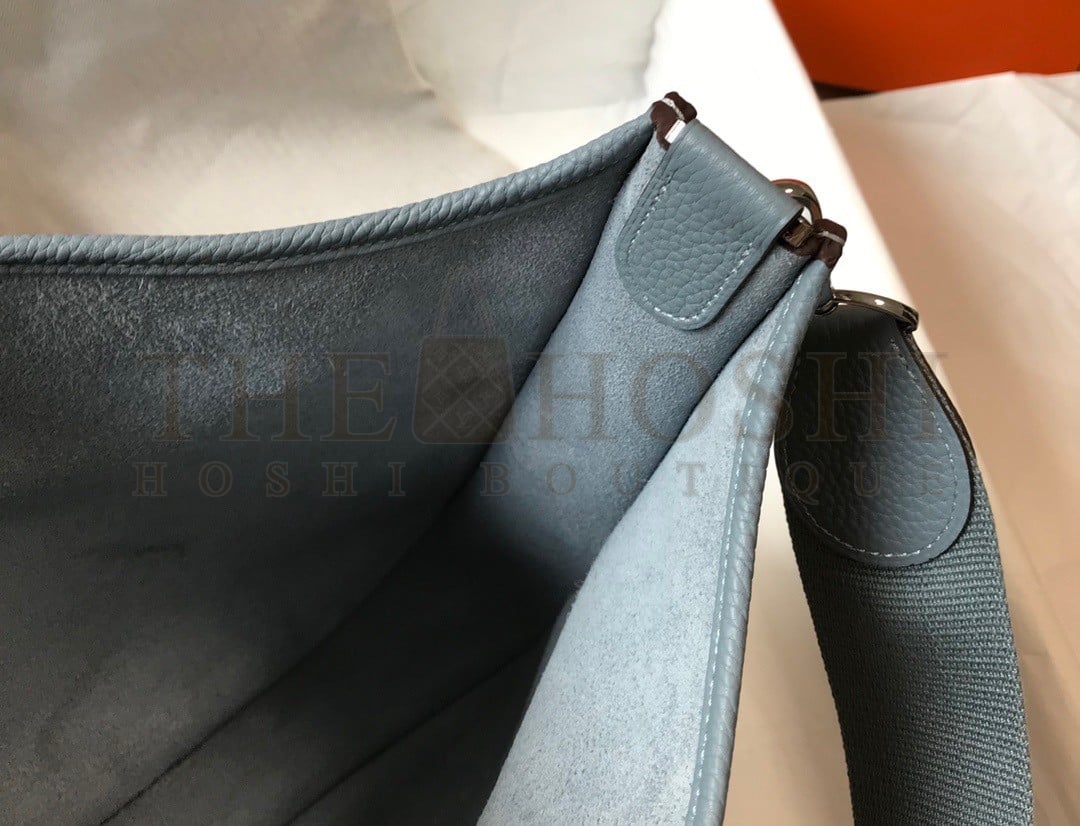 H**me5 Evelyne III 29 Bag In Blue Lin Clemence Leather Master Quality
