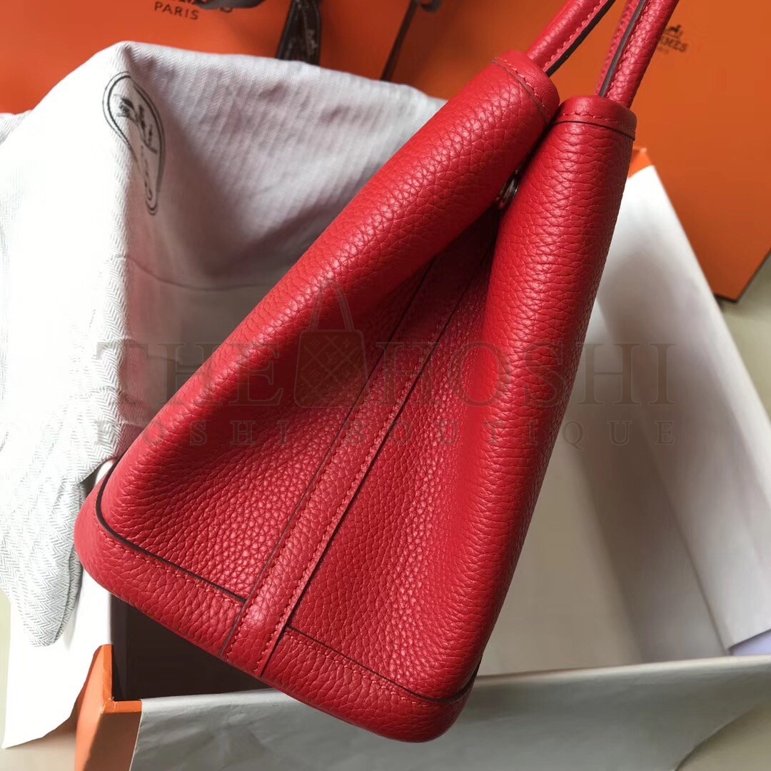 H**me5 Garden Party 36 Bag In Red Clemence Leather Master Quality
