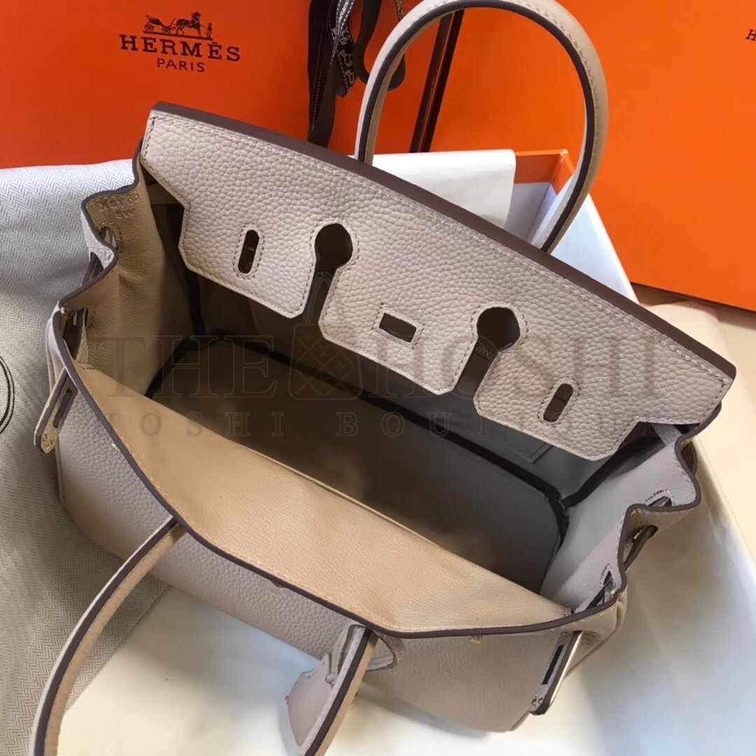 H**me5 Birkin 25cm Bag In Argile Clemence Leather Master Quality
