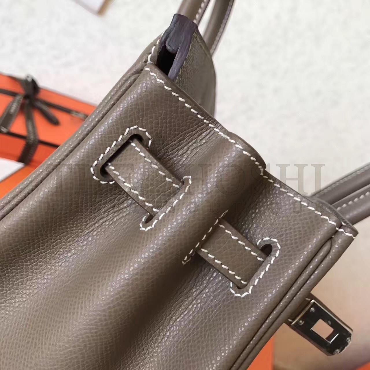 H**me5 Taupe Birkin 25cm Epsom Handmade Bag Master Quality