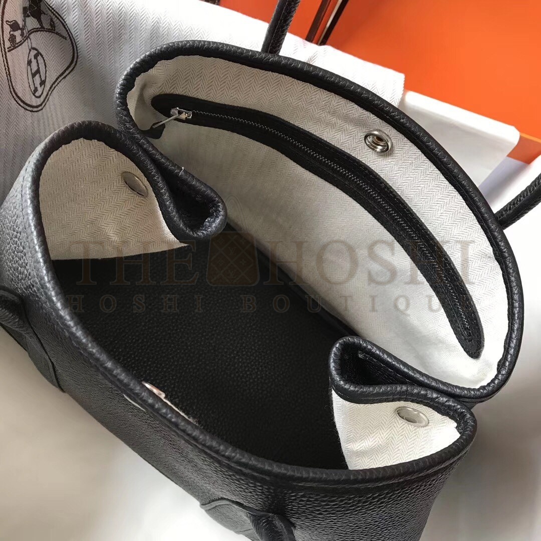 H**me5 Garden Party 30 Bag In Black Clemence Leather Master Quality