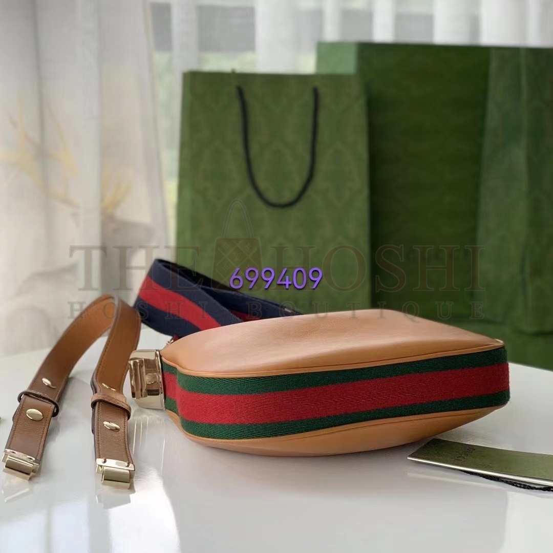 Gvc*1 Women Attache Small Shoulder Bag Oatmeal Leather Orange Black Web Master Quality