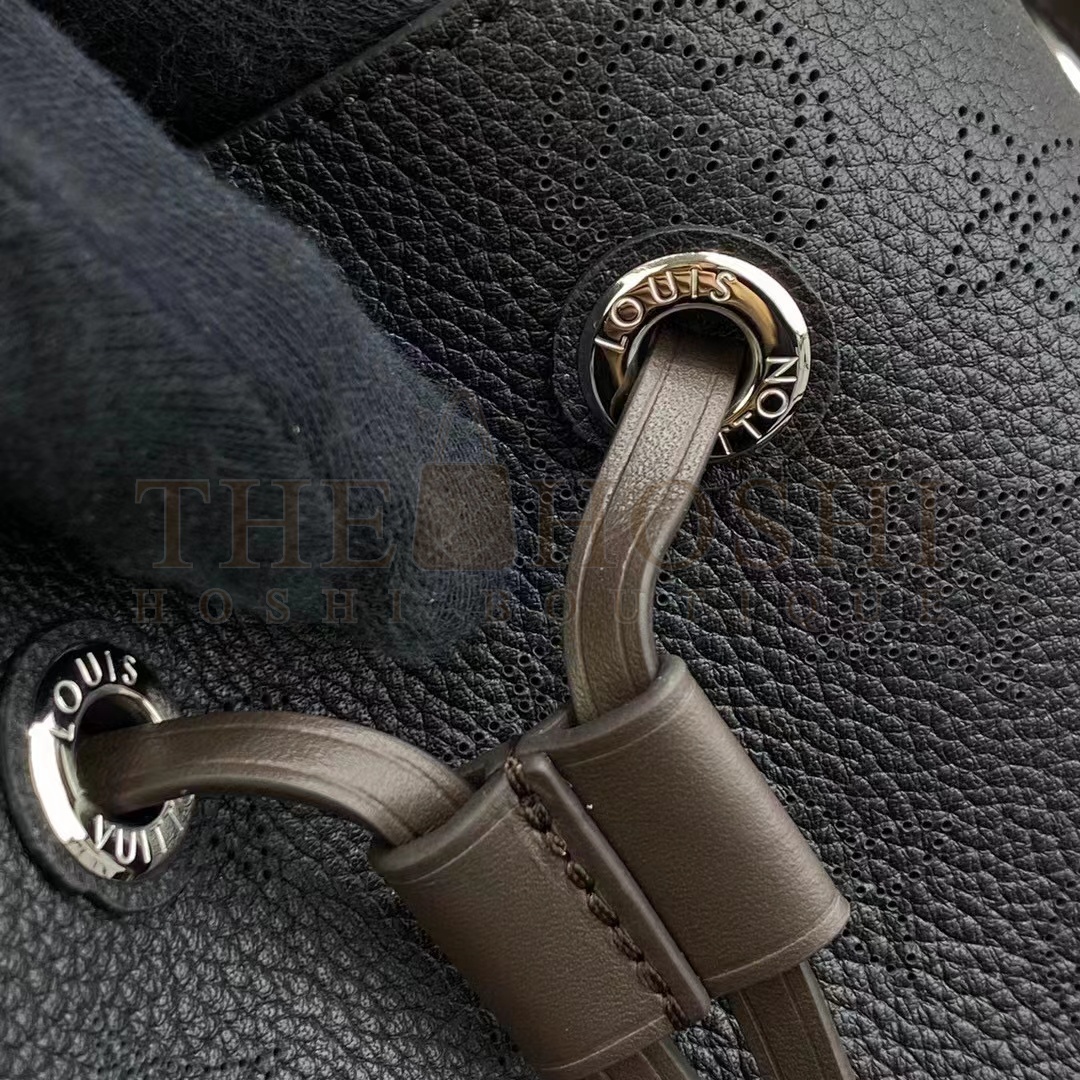 L0vis Vvtt0n LV Women Muria Bucket Bag Black Mahina Perforated Calf Leather Master Quality