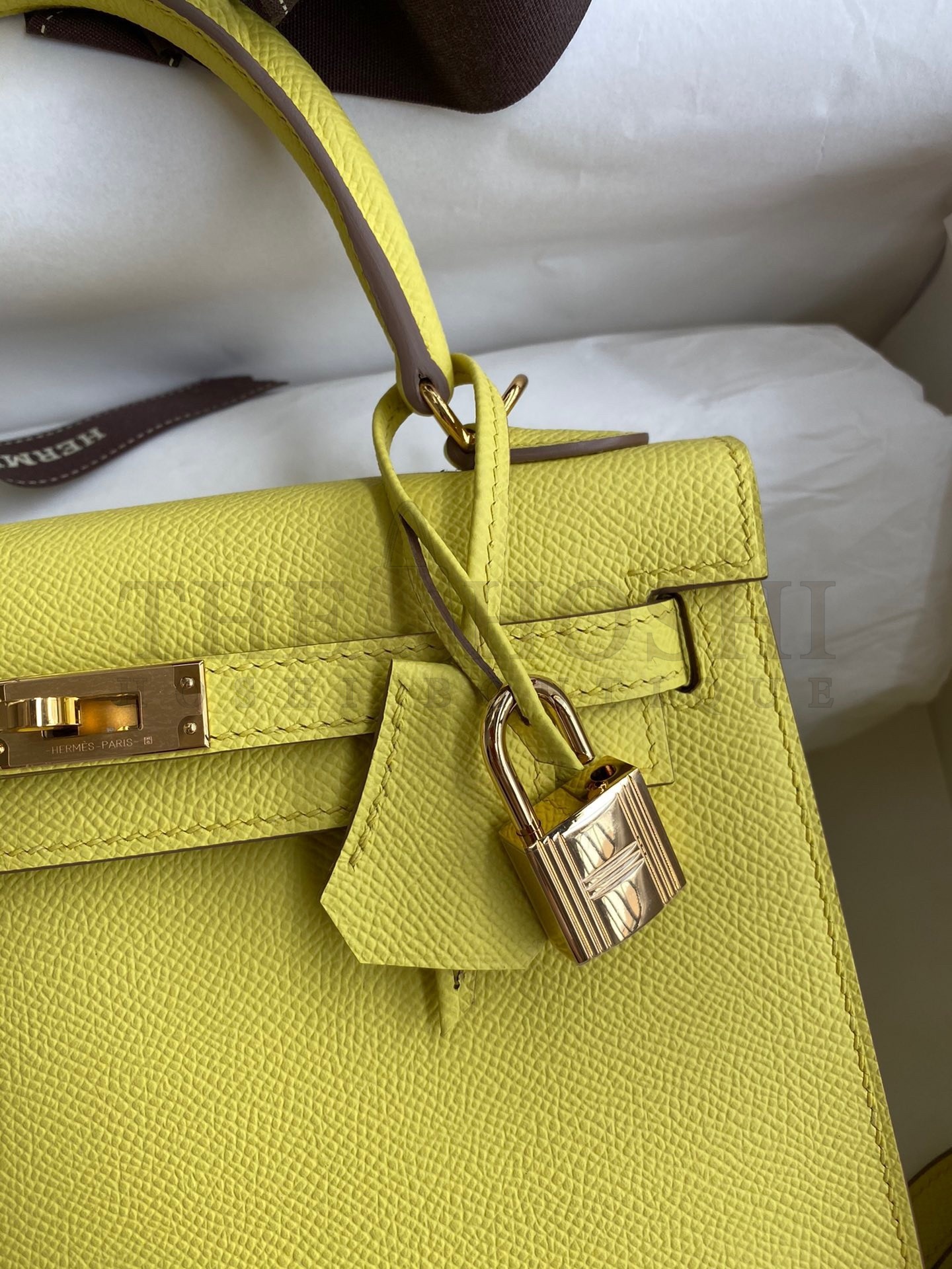 H**me5 Epsom Kelly 25cm Sellier Handmade Lime Bag Master Quality