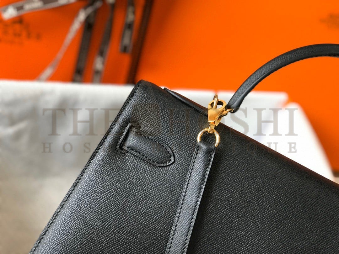 H**me5 Kelly 32cm Sellier Bag in Black Epsom Calfskin GHW Master Quality