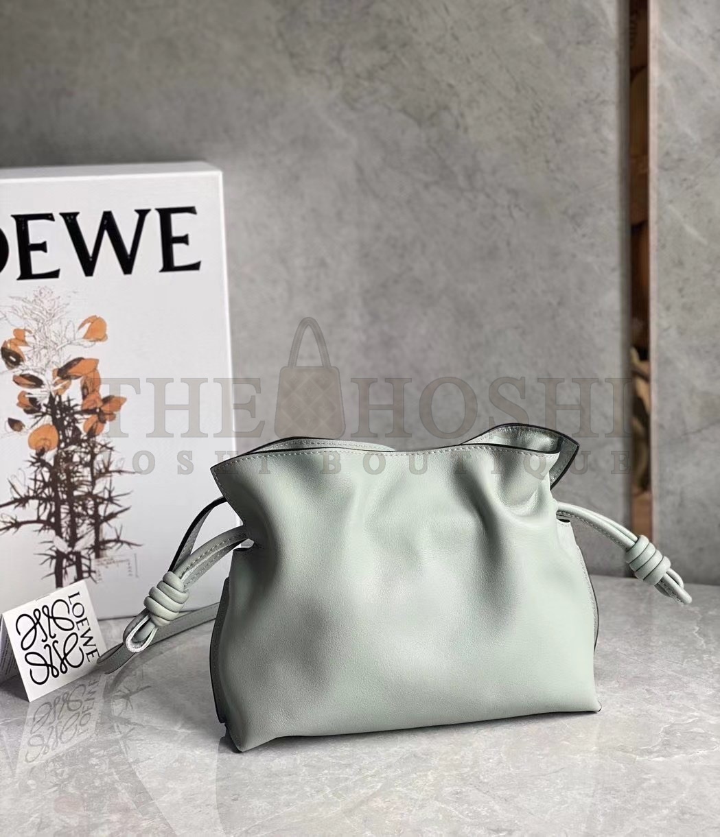 L0ew* Mini Flamenco Clutch Bag In Ash Grey Calfskin Master Quality