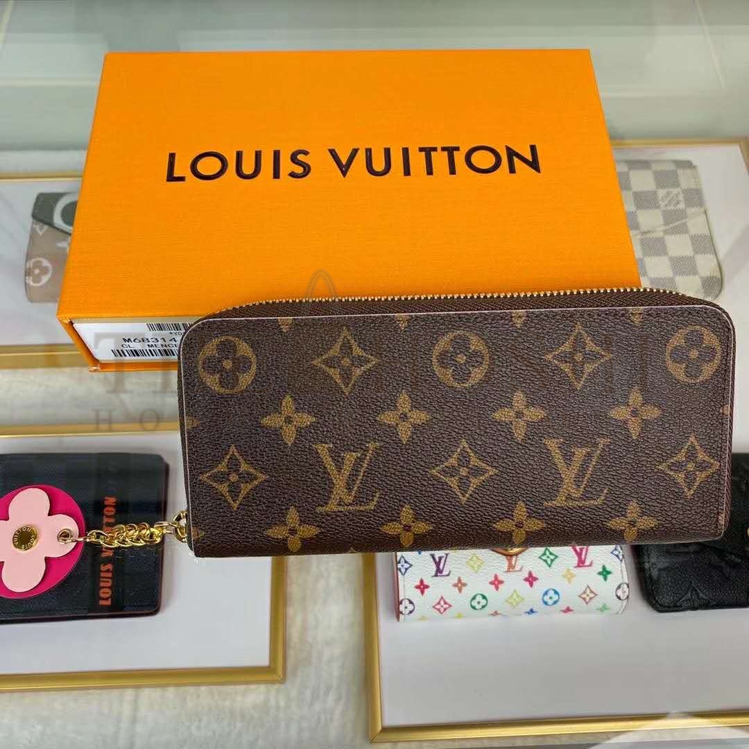 L0vis Vvtt0n LV Women Clémence Wallet in Monogram Canvas-Brown Master Quality
