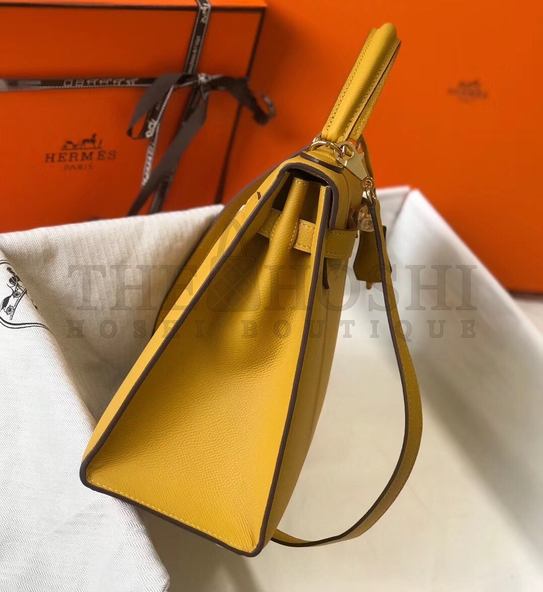 H**me5 Yellow Epsom Kelly 32cm Sellier Bag Master Quality