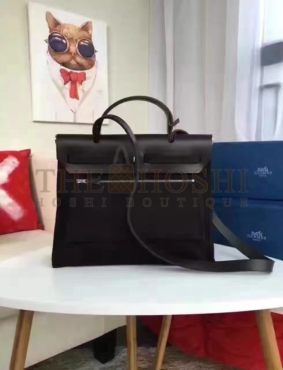 H**me5 Herbag Zip PM 31cm Bag In Black Canvas Master Quality