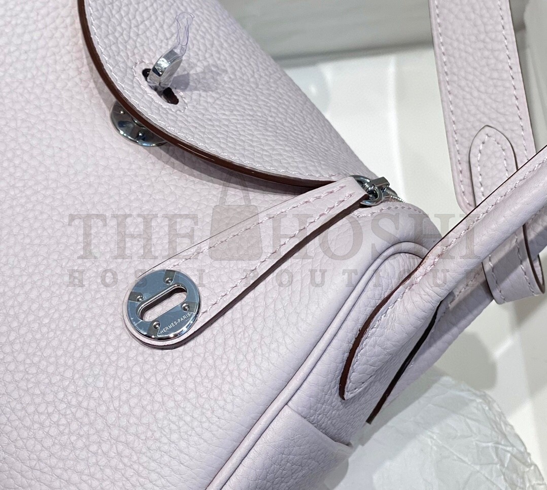 H**me5 Lindy Mini Bag In Mauve Pale Clemence Leather PHW Master Quality