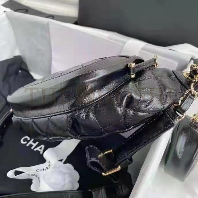 Ch**el CC Bumbag Waist Pack Pocket Aged Calfskin Leather-Black top 1:1 qualtiy Master Quality