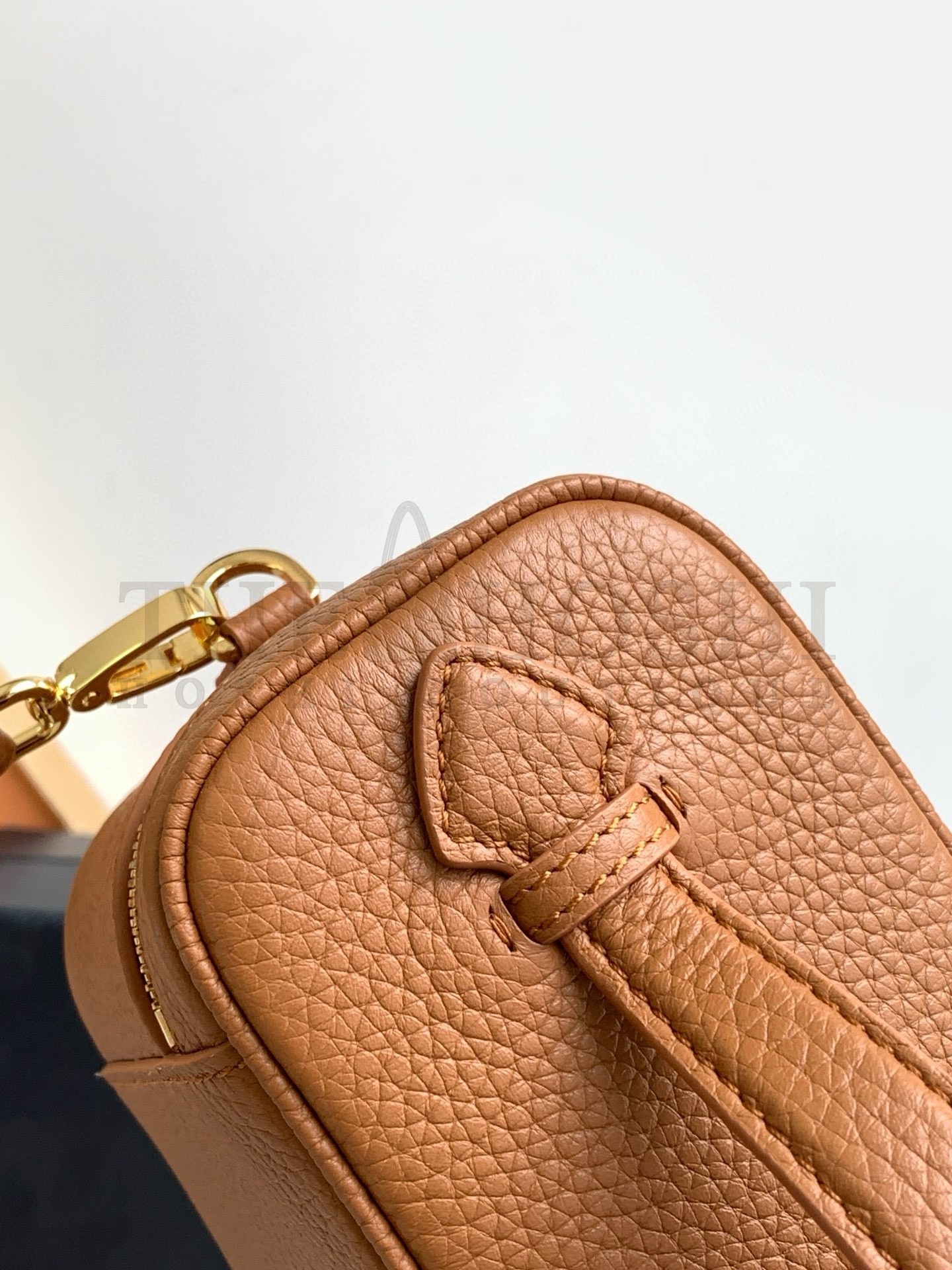 Pra*a Mini Vanity Bag in Brown Grained Leather Master Quality