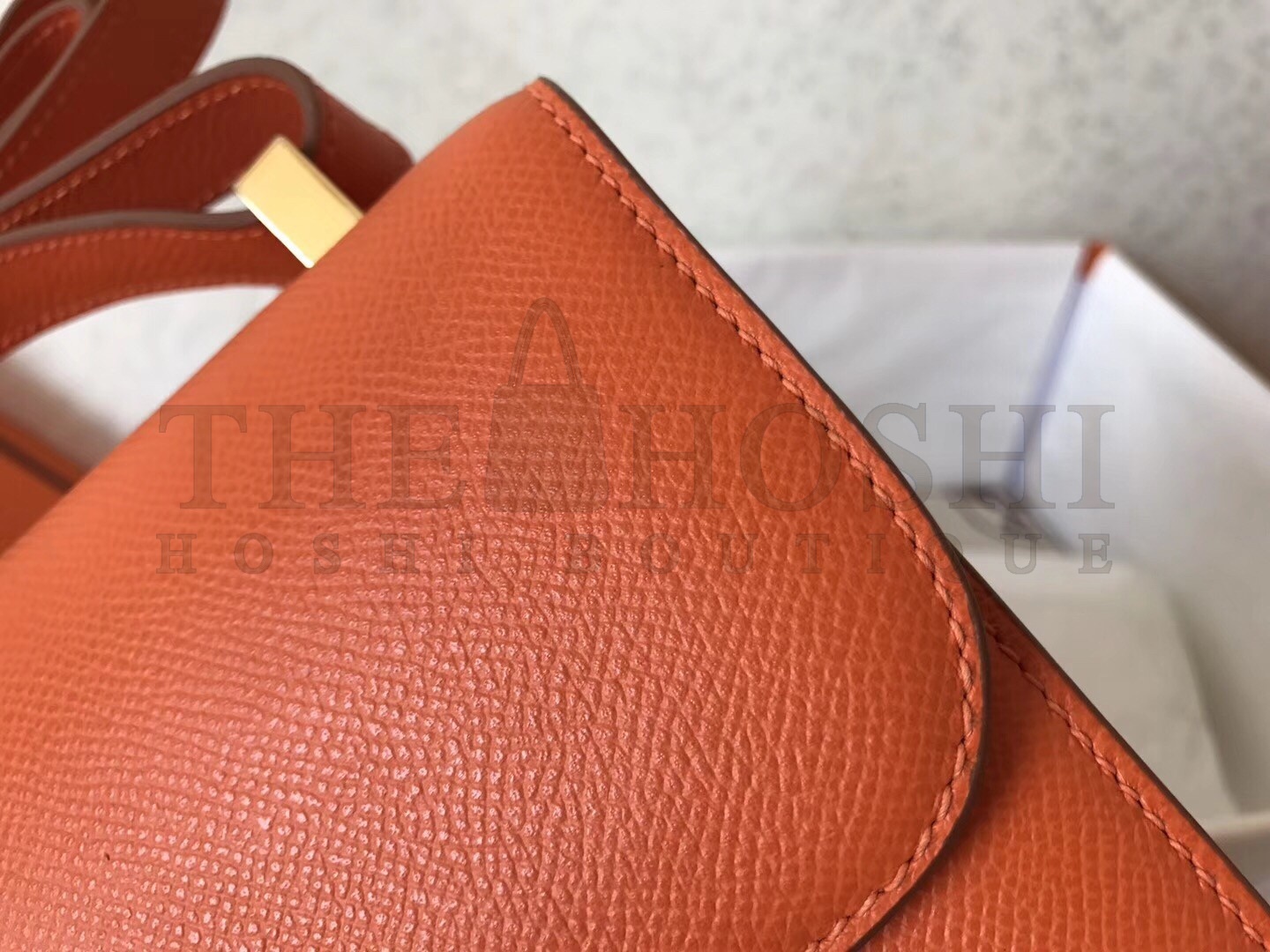 H**me5 Epsom Constance 24cm Orange Handmade Bag Master Quality
