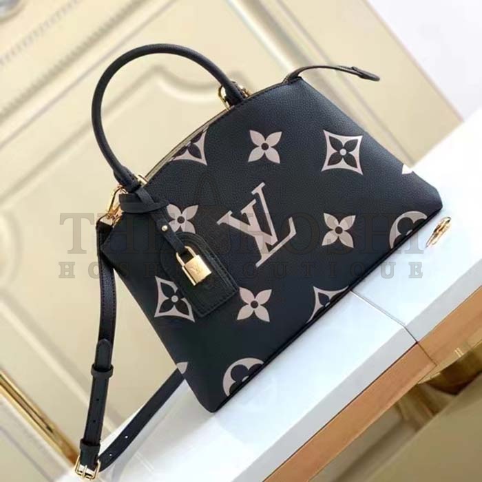 L0vis Vvtt0n LV Women Petit Palais Handbag Noir Beige Embossed Grained Cowhide Master Quality