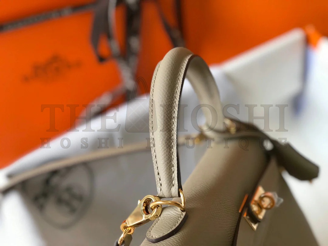 H**me5 Kelly 25cm Sellier Bag in Gris Tourterelle Epsom Calfskin GHW Master Quality