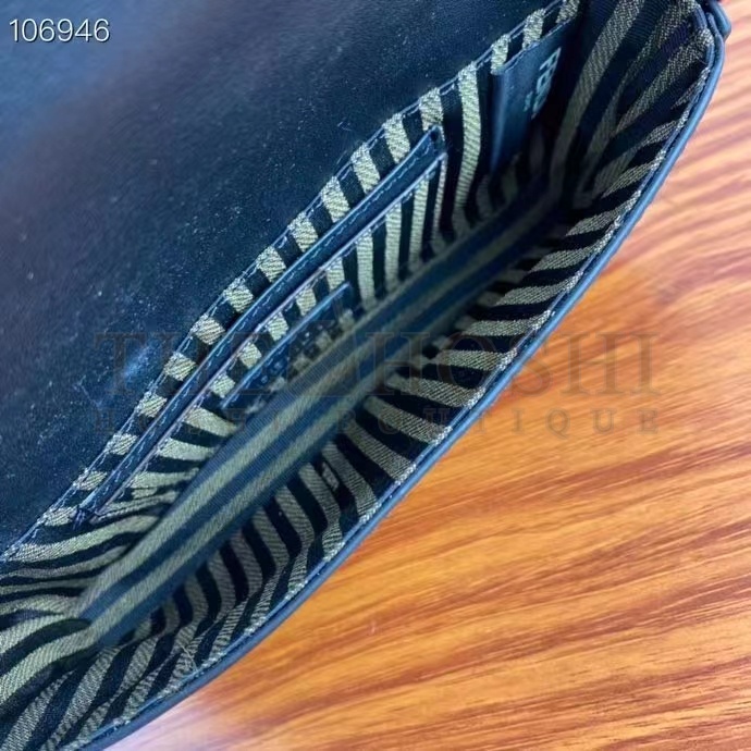 F**di Women FF Baguette Phone Pouch Black Silk Pouch Master Quality