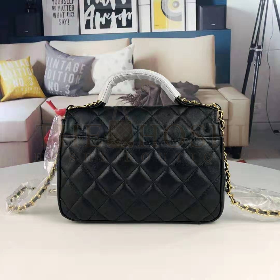 Ch**el Women Flap Bag with Top Handle in Lambskin Leather Master Quality