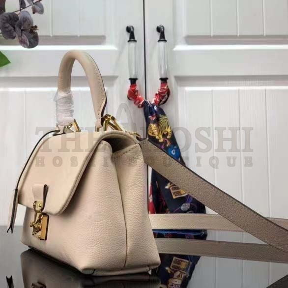 L0vis Vvtt0n LV Women Madeleine BB Handbag Crème Beige Embossed Grained Cowhide Master Quality